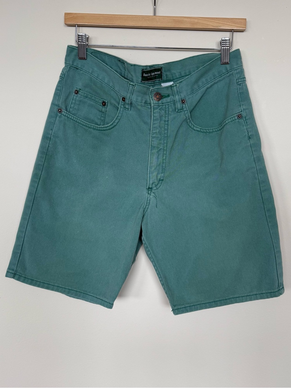 Vintage 90’s Basic Equipment Green Denim High Waisted Shorts Women’s Size 30
